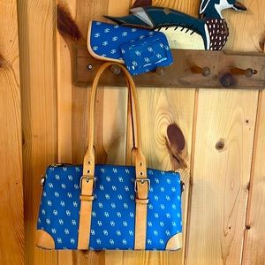 Dooney & Bourke Monogram blue Gretta satchel